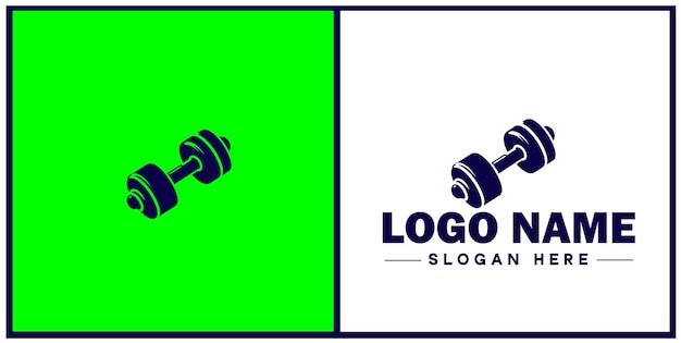 Dumbbell fitness pesos de ginásio exercitando fisiculturismo atlético esportes vetor de ícone de logotipo para silhueta de negócios modelo de logotipo de dumbbell