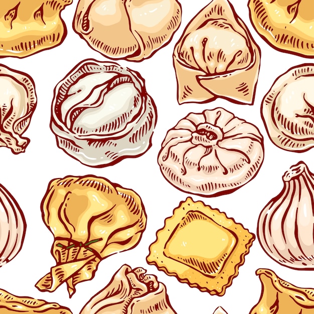 Dumpling seamless pattern