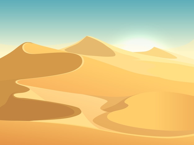 Dunas do deserto vector fundo de paisagem egípcia