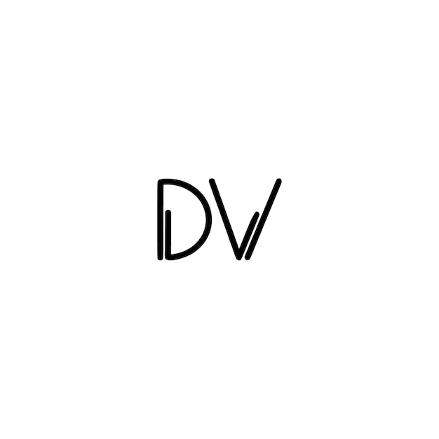 Dv monograma logotipo design letra texto nome símbolo logotipo monocromático alfabeto personagem logotipo simples