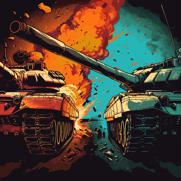 Dynamic_clash_of_armored_titans_vector (em inglês)