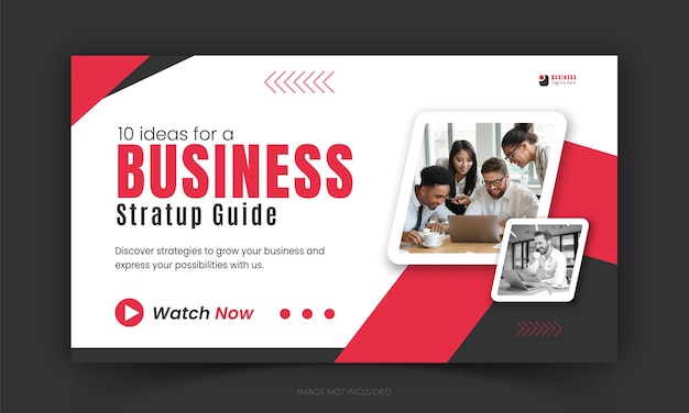 Dynamic Corporate Vibrant Red YouTube Thumbnail em Professional Web Banner Design Template