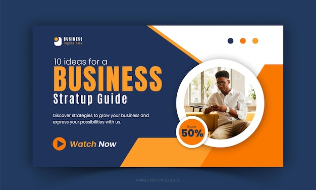 Dynamic Corporate Vibrant Yellow Blue YouTube Thumbnail em Professional Web Banner Design Template (Template de projeto de banner profissional)