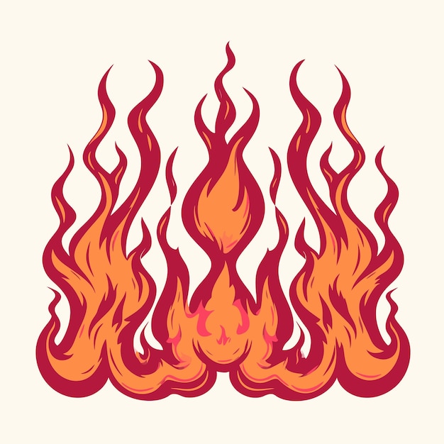 Dynamic flame projeta ilustrações modernas de fogo para camisetas, adesivos e arte gráfica