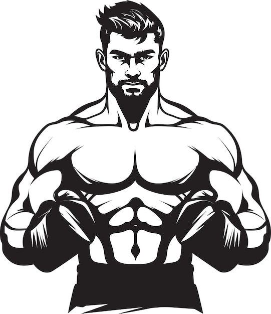 Vetor dynamo iconic boxer man power puncher vector boxer design com luvas