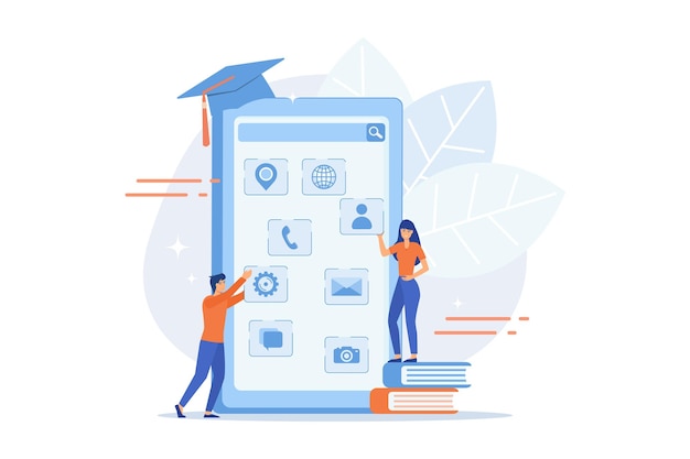 E-aprendizado. Processo de educação. Aplicação de treinamento. Cursos de desenvolvimento de aplicativos móveis,