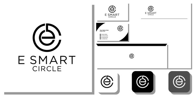 E círculo inteligente combinação símbolo iniciais letra grupo círculo com modelo de identidade de marca