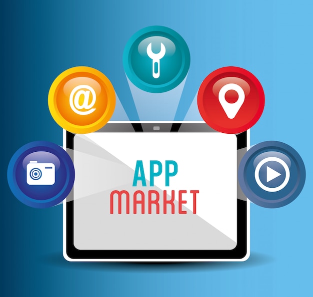 E-commerce e design de aplicativos móveis de mercado.
