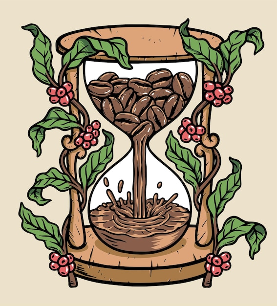 É hora de ilustração de café