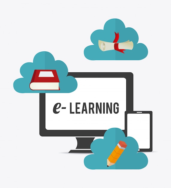 Vetor e-learning design.