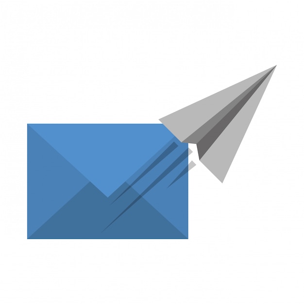 e-mail e avião de papel voando símbolo