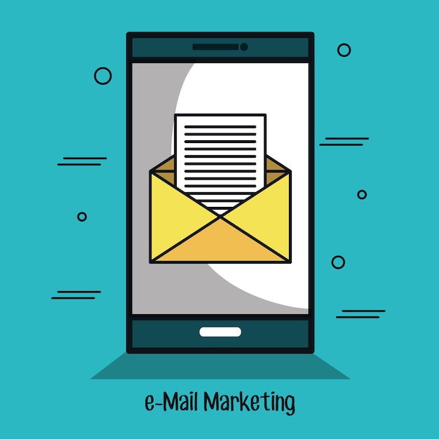 E-mail marketing ícones de linha plana