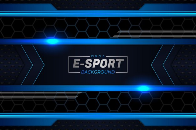 E sports background escuro e estilo azul