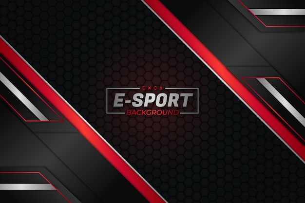 E Sports Background Escuro e Estilo Vermelho