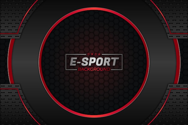 E-sports background escuro e estilo vermelho