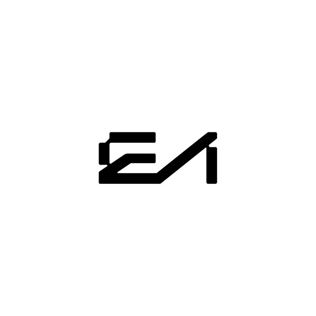 Vetor ea monograma logotipo design letra texto nome símbolo logotipo monocromático alfabeto personagem logotipo simples