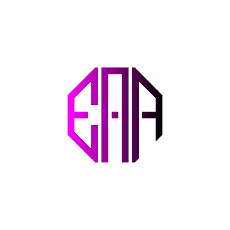 Vetor eaa letra criativa inicial moderna minimalista atemporal espaço negativo monograma símbolo design de logotipo