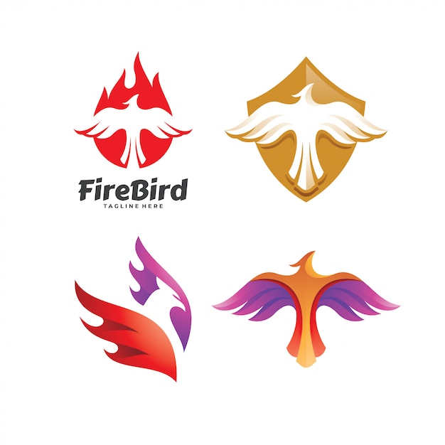 Eagle falcon bird phoenix conjunto de logotipo