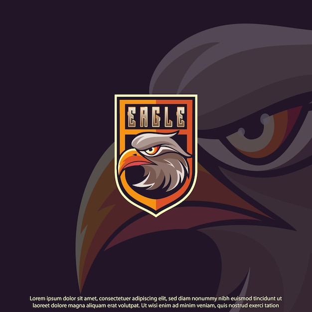 Eagle mascot melhor design de logotipo bom uso para marca de emblema de emblema de identidade de símbolo e muito mais