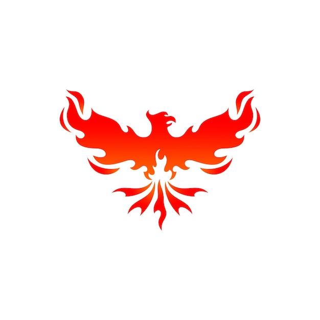 Eagle phoenix garuda bird red flame logo premium