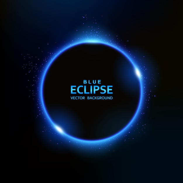 Eclipse azul claro com brilhos