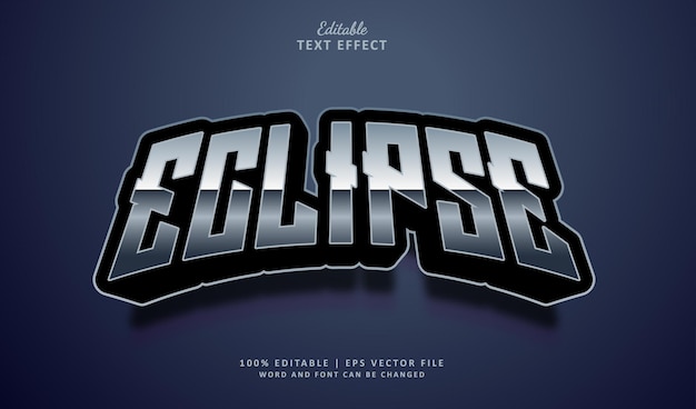 Eclipse Editable Texto Efeito Estilo 3D Neon Esport Jogo