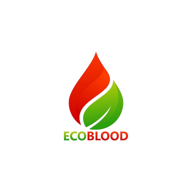 Eco Blood Logo Template Design Vector, Emblema, Conceito de Design, Símbolo Criativo, Ícone
