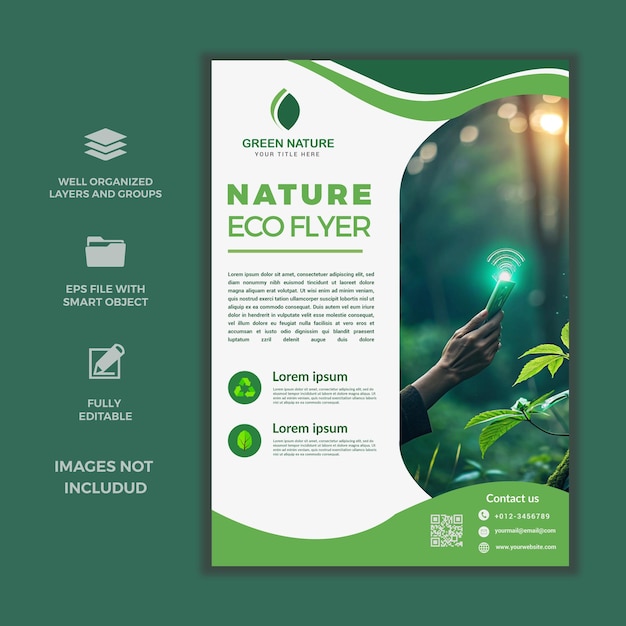 Eco Nature Flyer para Conscientização Ambiental e Sustentabilidade