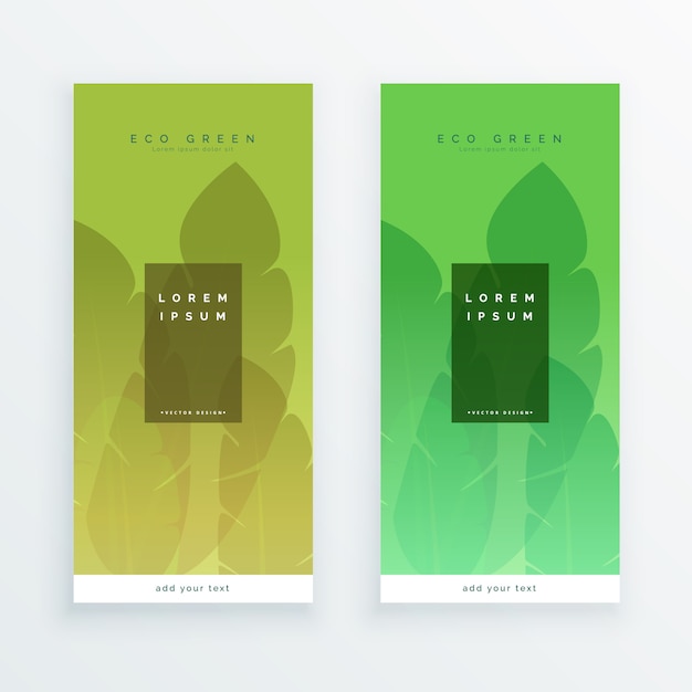 Vetor eco verde deixa design de banners