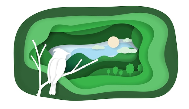 Ecologia, conceito, de, pássaro