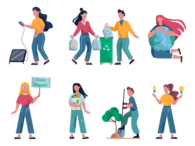 Ecologia. Ideia de reciclagem, coleta seletiva e energia alternativa.