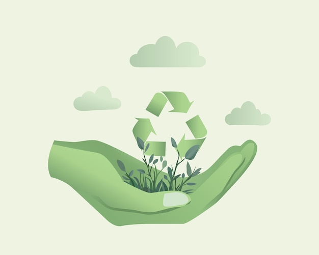 Ecologia verde para preservar a naturezaDesenho plano