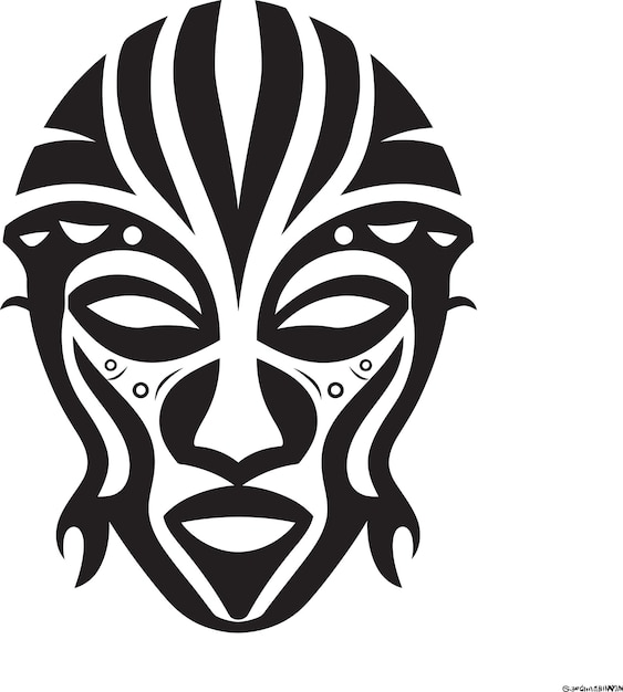 Ecoos intrincados desenho de máscara tribal africana simbolismo sagrado logotipo ícone de máscara africana