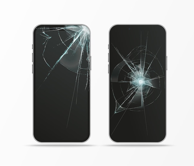 Ecrãs de smartphones quebrados