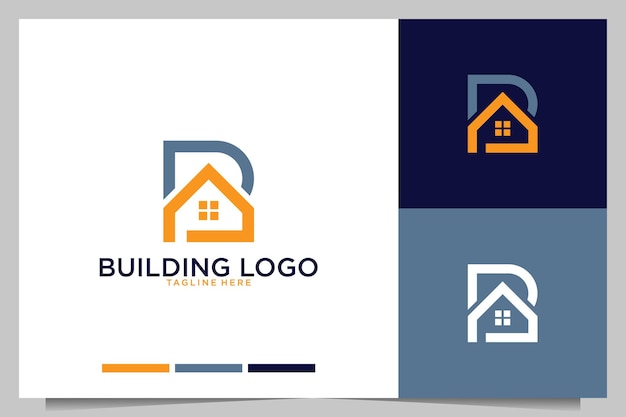 Edifício com design de logotipo da letra b