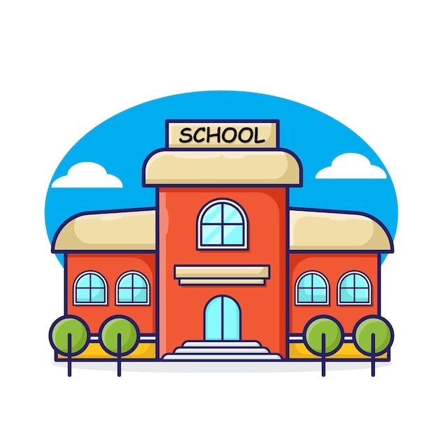 Vetor edifício da escola icon vector ilustração flat style adequado para página de destino da web e banner