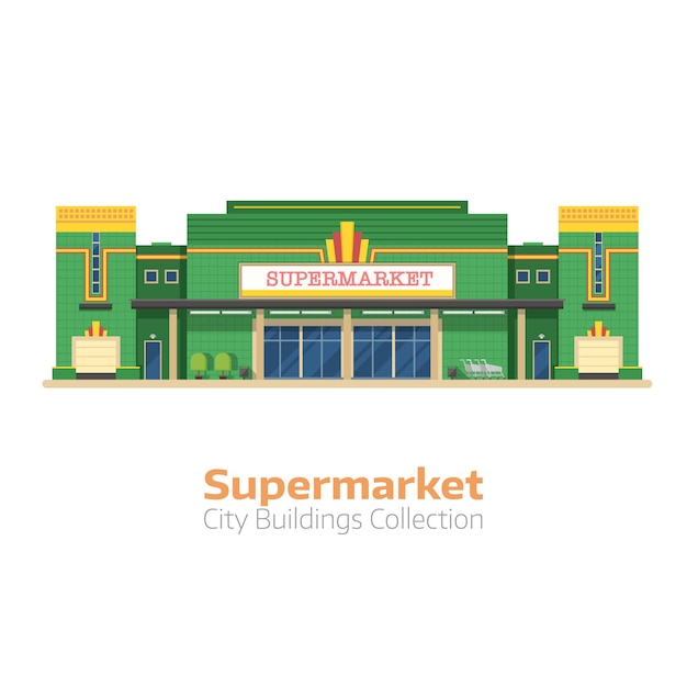 Edifício de supermercado ou mercearia