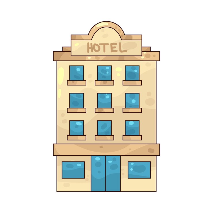 Vetor edifício do hotel