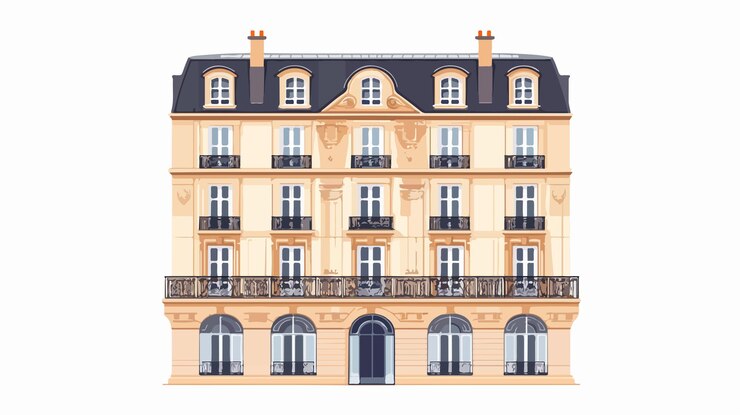 Vetor edifício elegante de paris