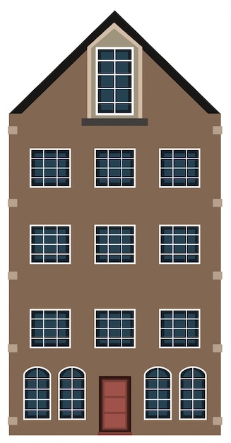 Edifício marrom alto com janelas
