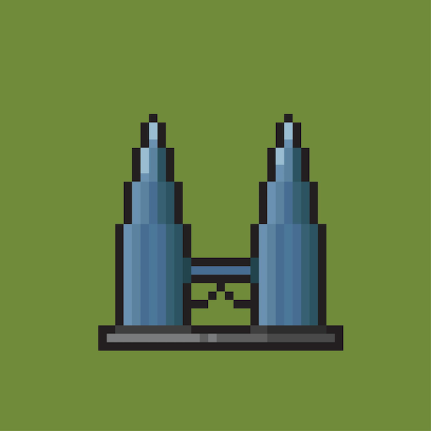 Edifício Petronas em estilo pixel art