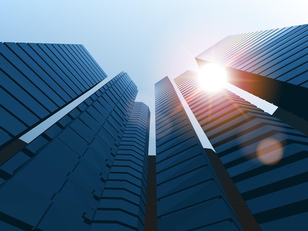 Edifícios de escritórios modernos no distrito financeiro