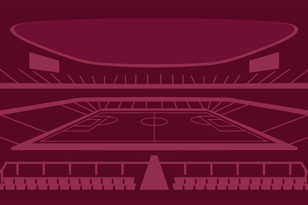 Edifícios de estádios de futebol. vetor de ilustração de desenho de linha de estádio. vetor de desenho de estádio de futebol