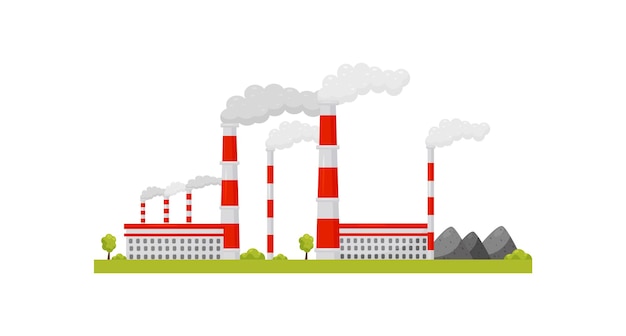 Edifícios industriais de centrais térmicas e cachimbos energia de recursos naturais renováveis