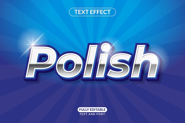 Vetor editable text style effect shine polish