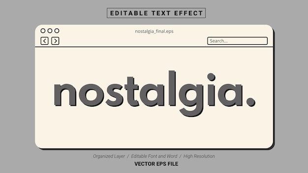 Editável nostalgia fonte tipografia modelo efeito de texto estilo letras ilustração vetorial logotipo