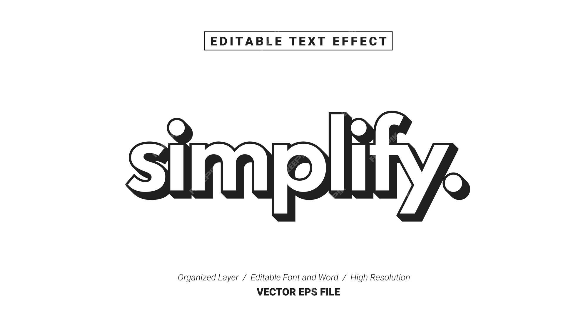 Editável simplificar fonte tipografia modelo efeito de texto estilo letras  ilustração vetorial logotipo