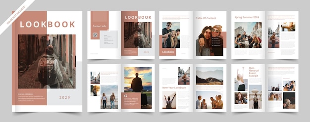 Vetor editorial look livro layout look livro template revista layout