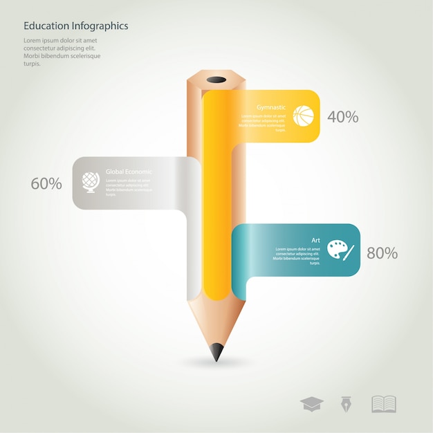 Vetor educação infográfica