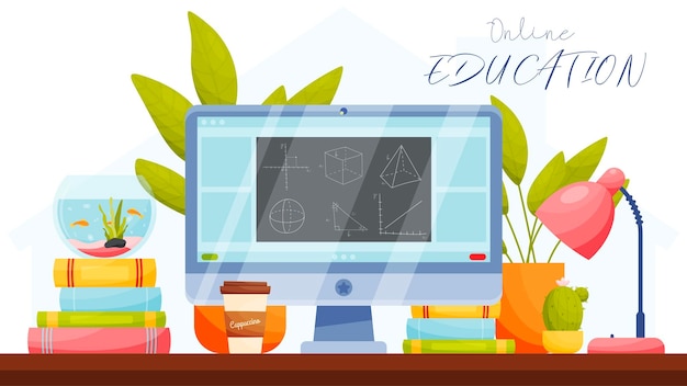 Educação on-line ilustração em vetor conceito de aprendizagem remota
